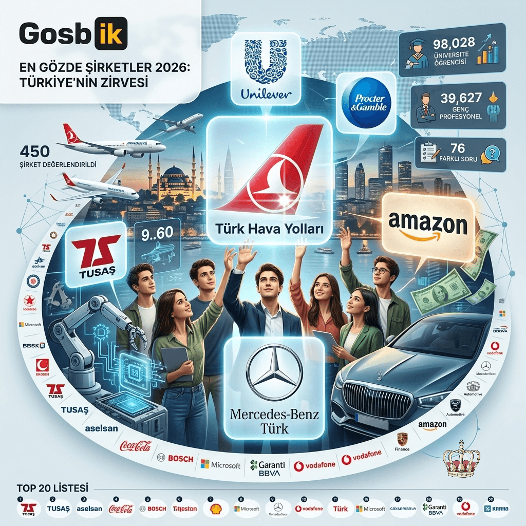 En Gözde Şirketler 2026 Açıklandı: Türkiye’nin En Çok Çalışılmak İstenen 20 Şirketi Belli Oldu
