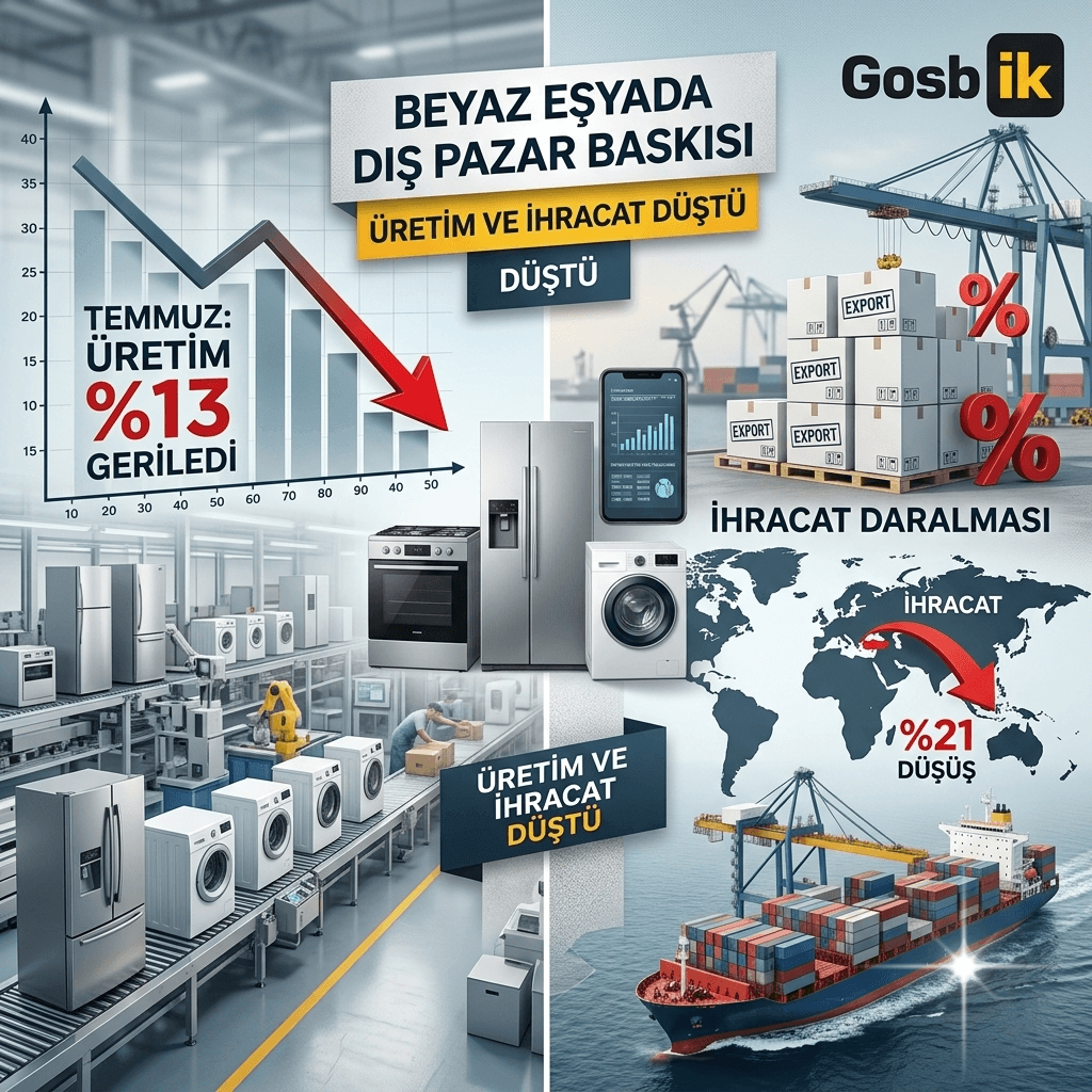 Beyaz Eşya Sektöründe İhracat Şoku: Temmuzda Yüzde 21 Düştü, Üretim de Geriledi