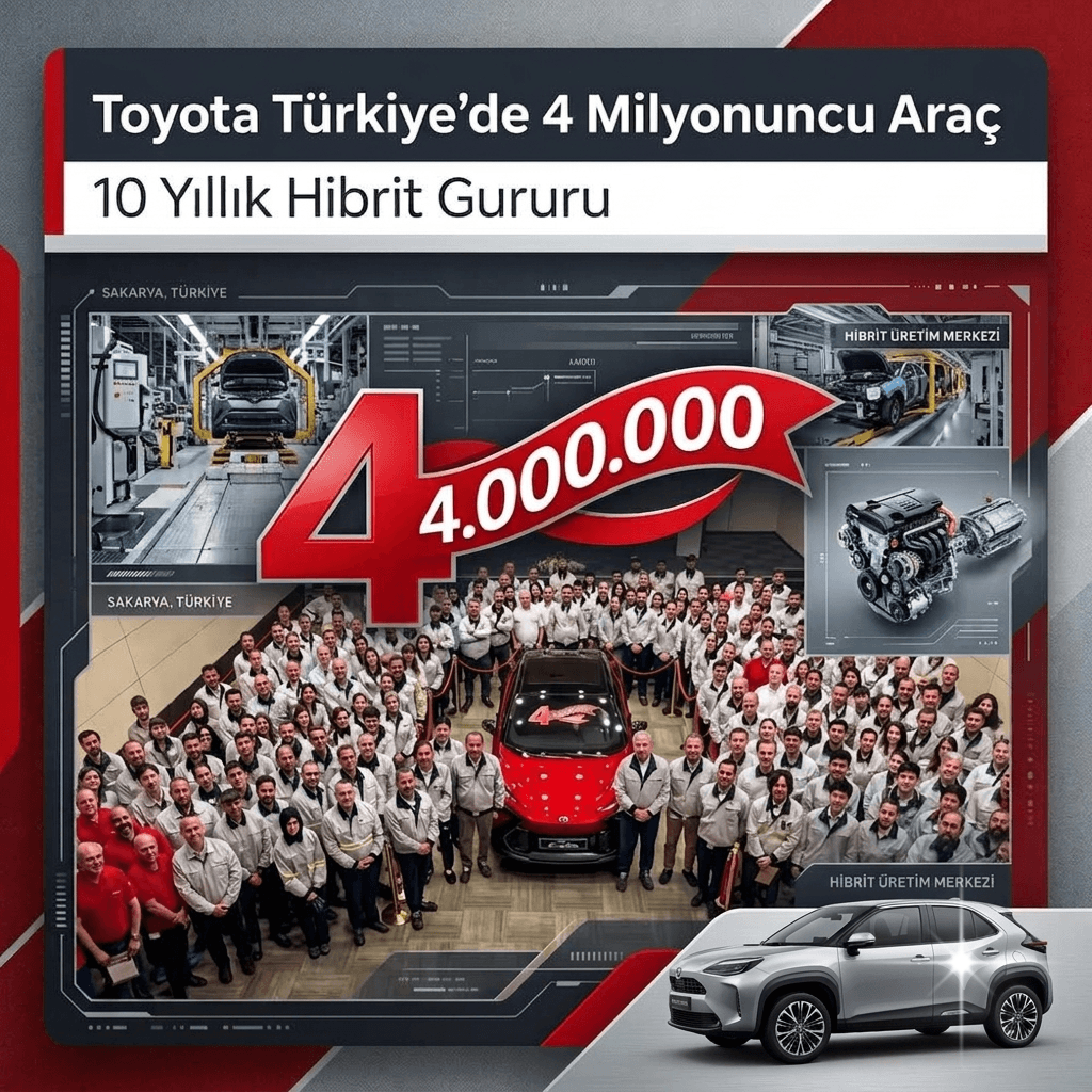 Toyota Türkiye’den Sakarya’da 4 Milyonluk Üretim Başarısı: Hibrit Araçta 10’uncu Yılını Kutladı