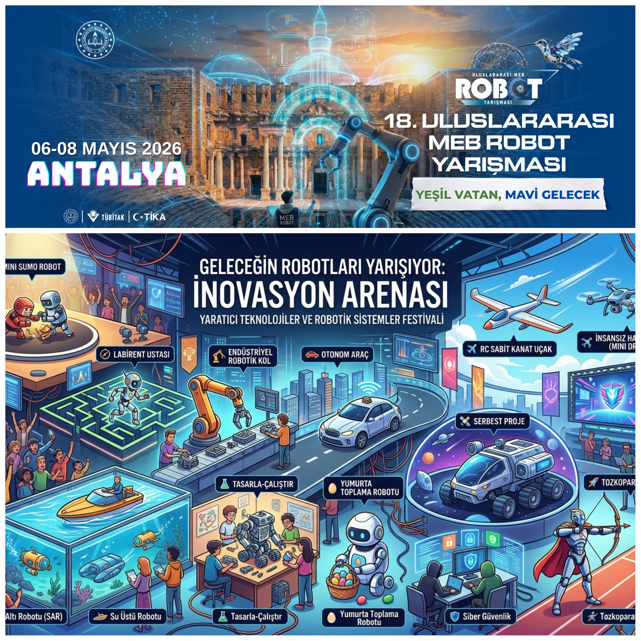 18. Uluslararası MEB Robot Yarışması Başlıyor: Genç Mucitler Antalya’da Teknoloji İçin Yarışacak