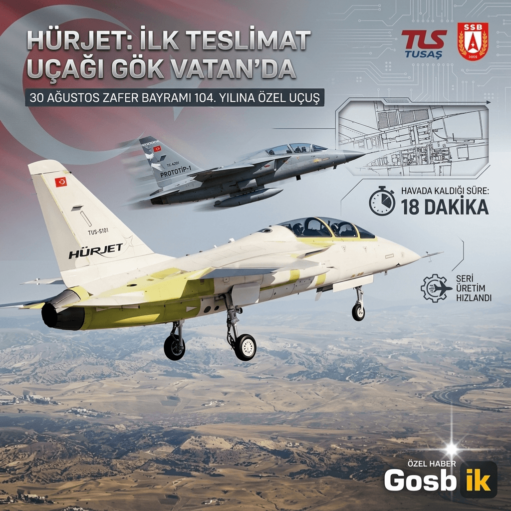 30 Ağustos’ta Tarihi An! HÜRJET’in Hava Kuvvetleri’ne Teslim Edilecek İlk Uçağı Gök Vatan’da