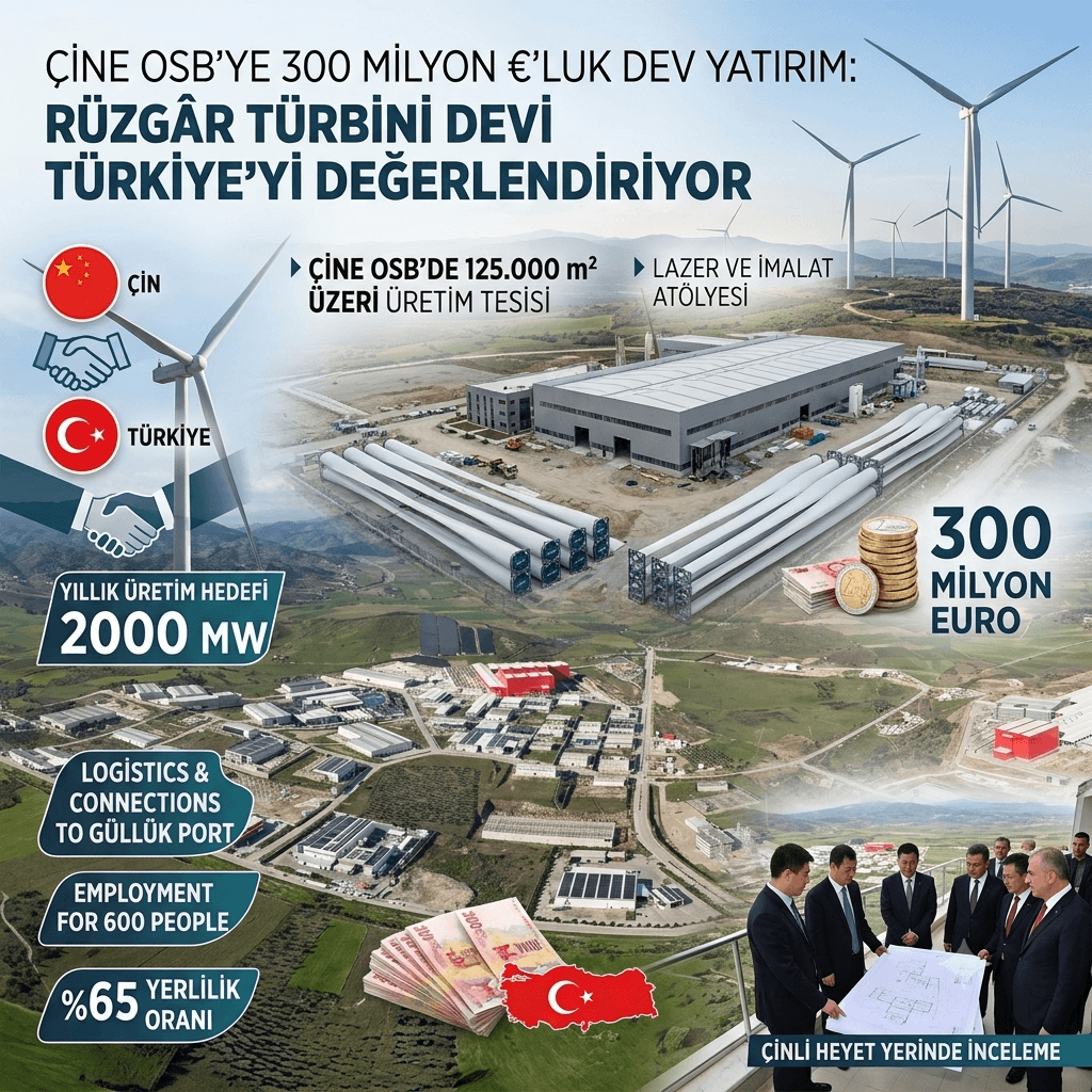 Türkiye'ye 300 Milyon Euroluk Dev Yatırım Geliyor: Çinli Rüzgar Türbini Devi İçin Geri Sayım Başladı