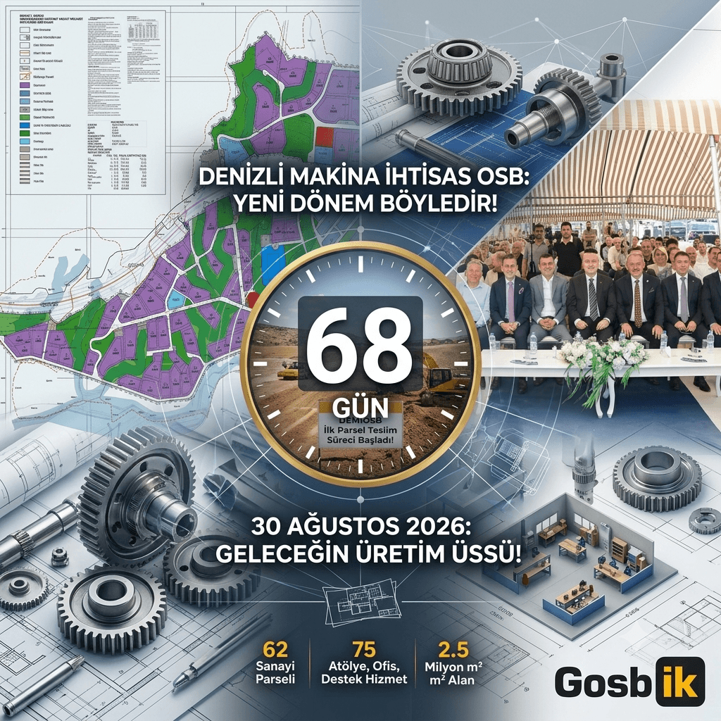 Denizli Makina OSB’de Geri Sayım Başladı! 62 Sanayi Parseli İçin Teslim Tarihi Belli Oldu