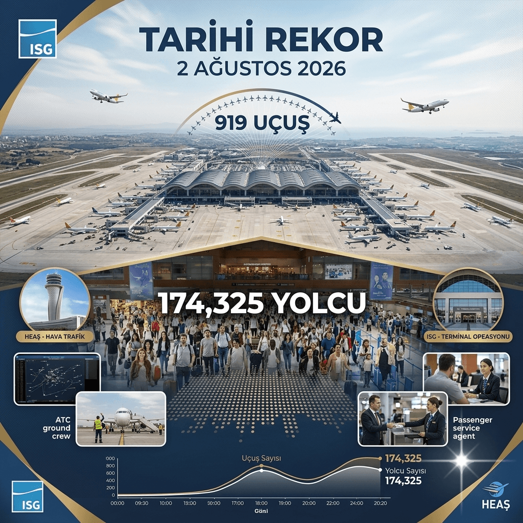 Sabiha Gökçen Havalimanı'ndan Tarihi Rekor: Bir Günde 919 Uçuş, 174 Bin 325 Yolcuya Hizmet Verildi