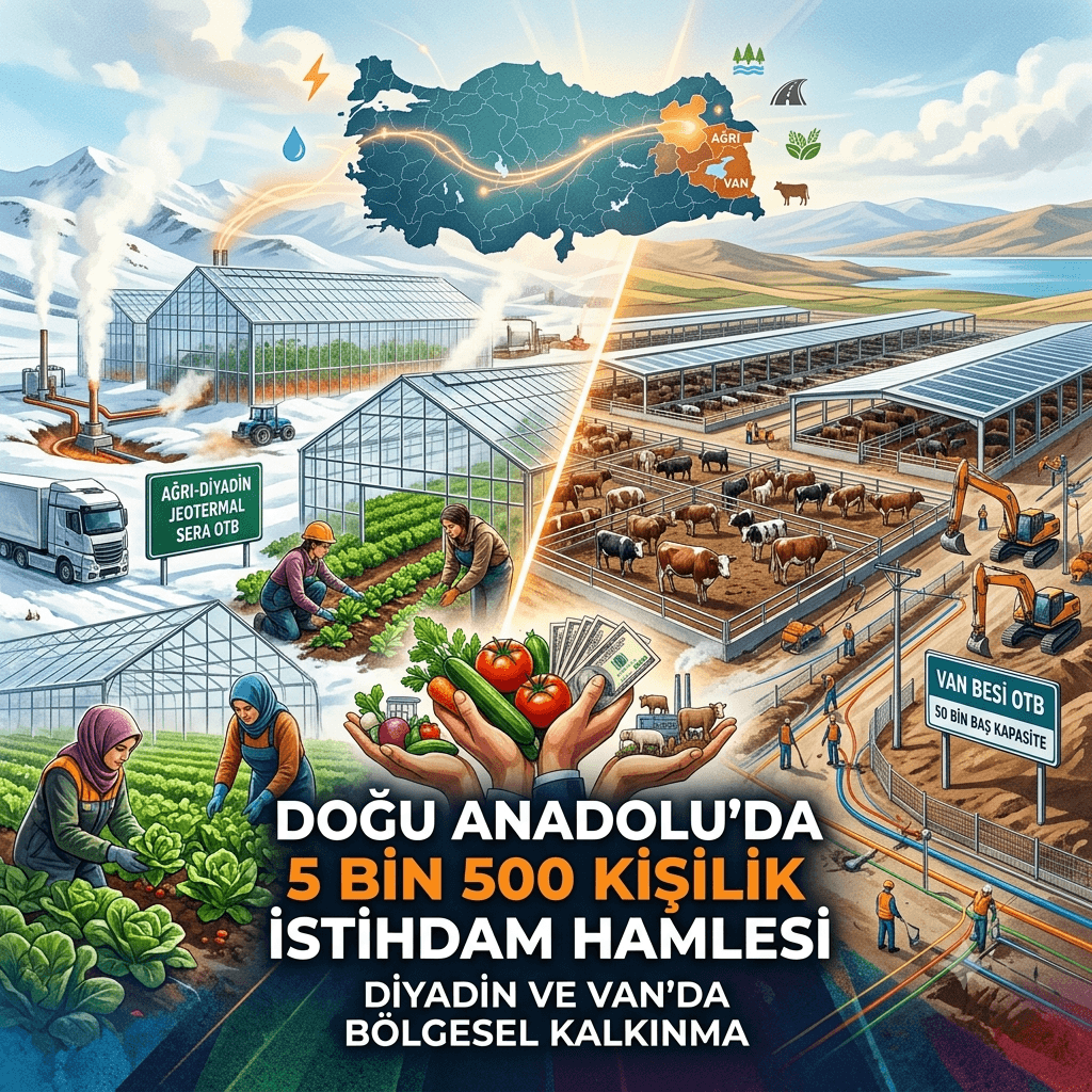 Doğu Anadolu'ya Dev Tarım ve Hayvancılık Hamlesi: Diyadin'de Jeotermal Seralar, Van'da 50 Bin Başlık Besi Üssü Kuruluyor