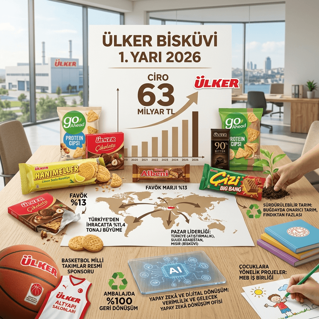 Ülker Bisküvi 2026’nın İlk Yarısında 63 Milyar TL Ciroya Ulaştı: İhracatta %11,4 Büyüme