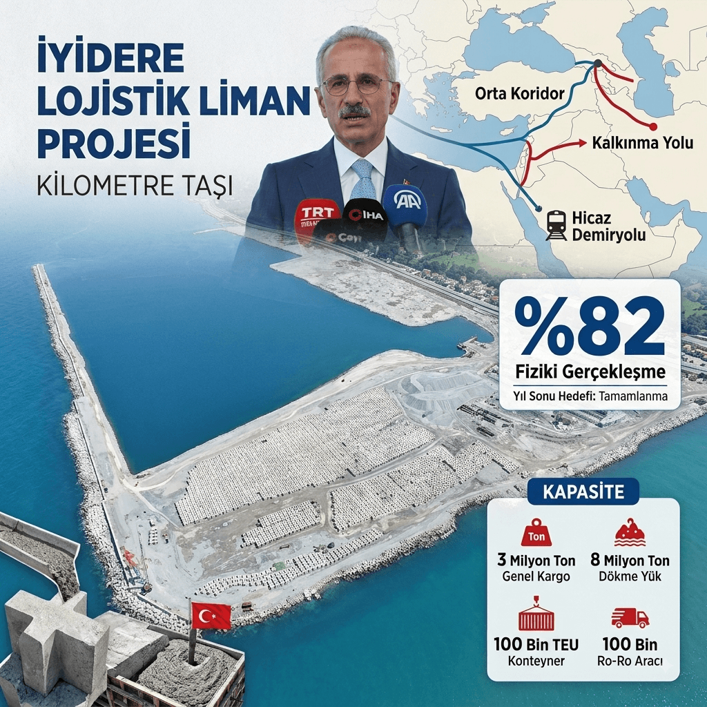 Türkiye'nin Karadeniz Lojistik Gücü Büyüyor: İyidere Lojistik Limanı'nda Yüzde 82'ye Ulaşıldı