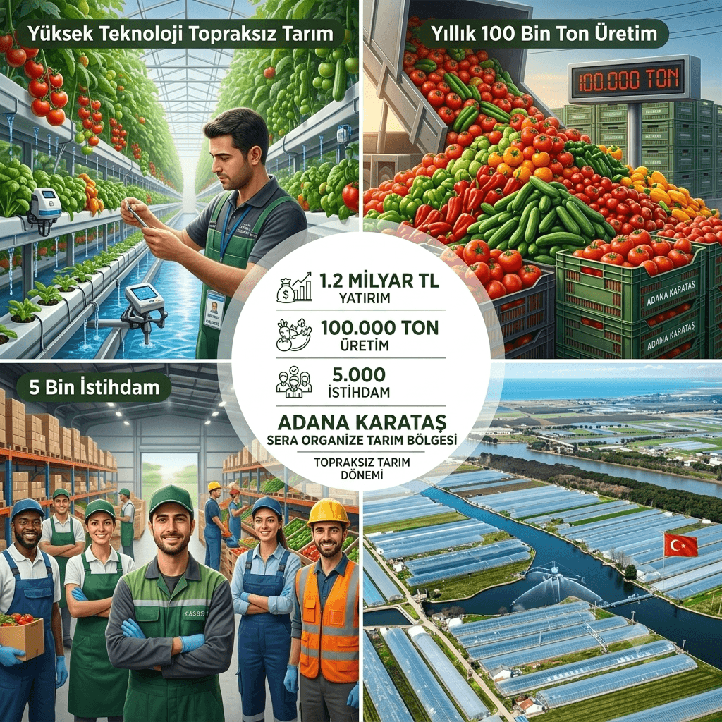 Adana Karataş'ta 1,2 Milyar Liralık Sera Yatırımı: 100 Bin Ton Üretim ve 5 Bin İstihdam Hedefi