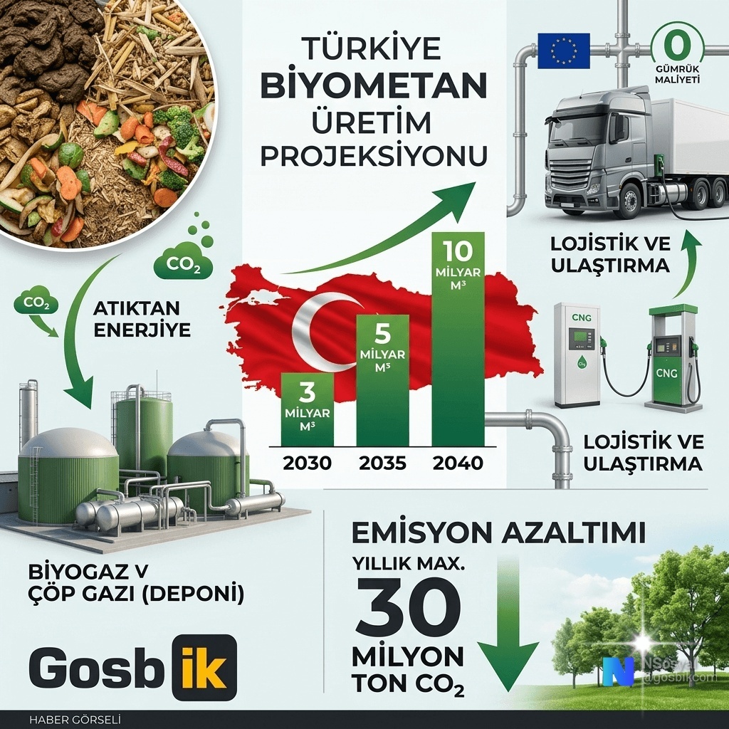 Türkiye'nin enerjide 2040'a kadar yıllık 10 milyar metreküp biyometan üretilebilir