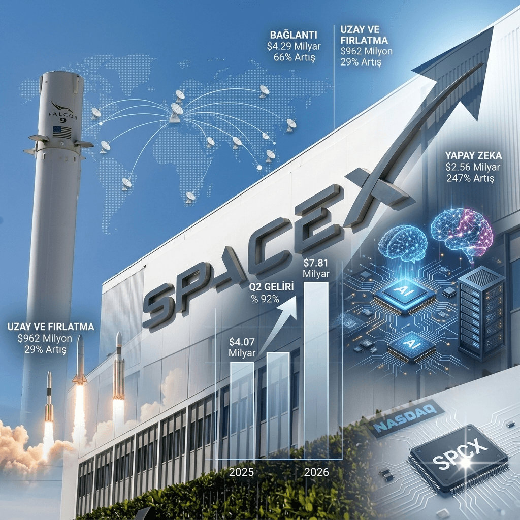 SpaceX'ten Halka Arz Sonrası Güçlü Bilanço: Gelir Yüzde 92 Artarak 7,81 Milyar Dolara Ulaştı