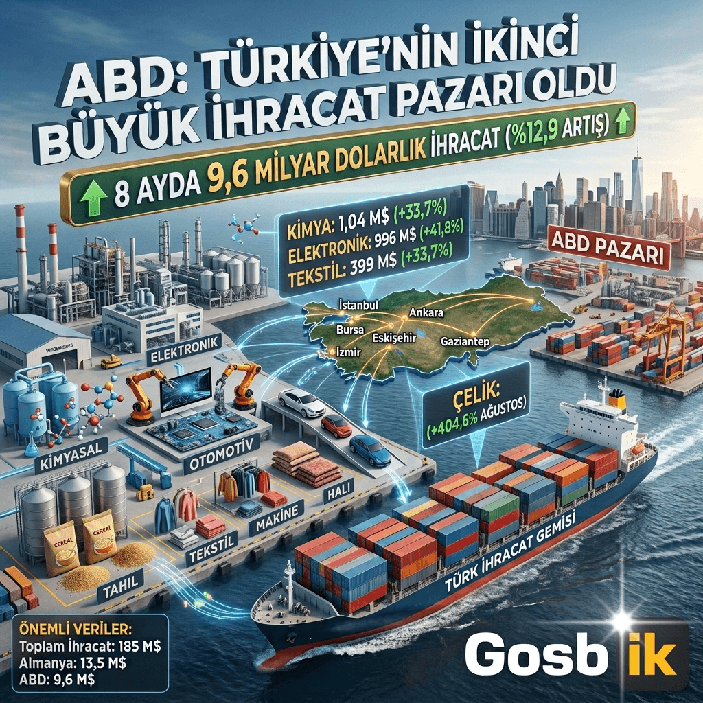 ABD, Türkiye’nin 2. Büyük İhracat Pazarı Oldu: 9,6 Milyar Dolar