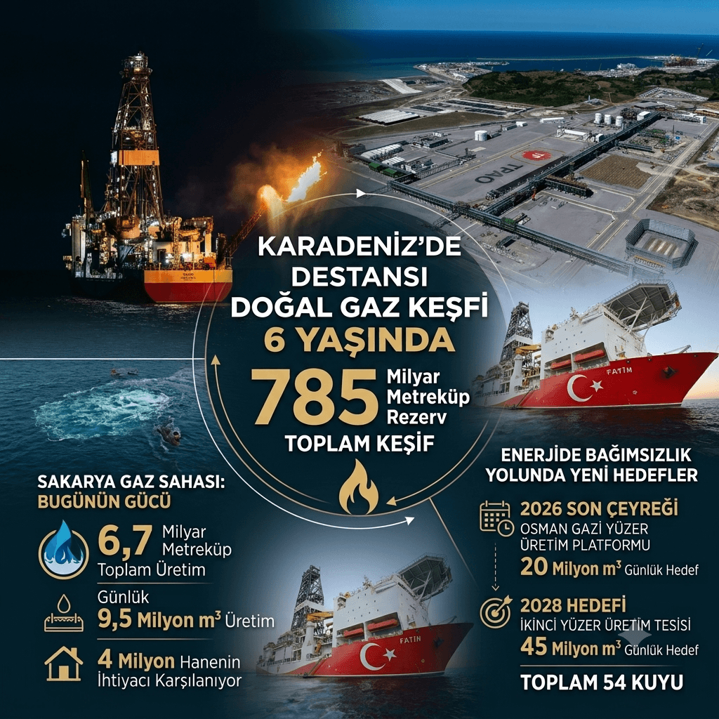 Karadeniz Doğal Gazında Tarihi Rekor: Rezerv 785 Milyar Metreküpe Ulaştı, Hedef Günlük 45 Milyon Metreküp