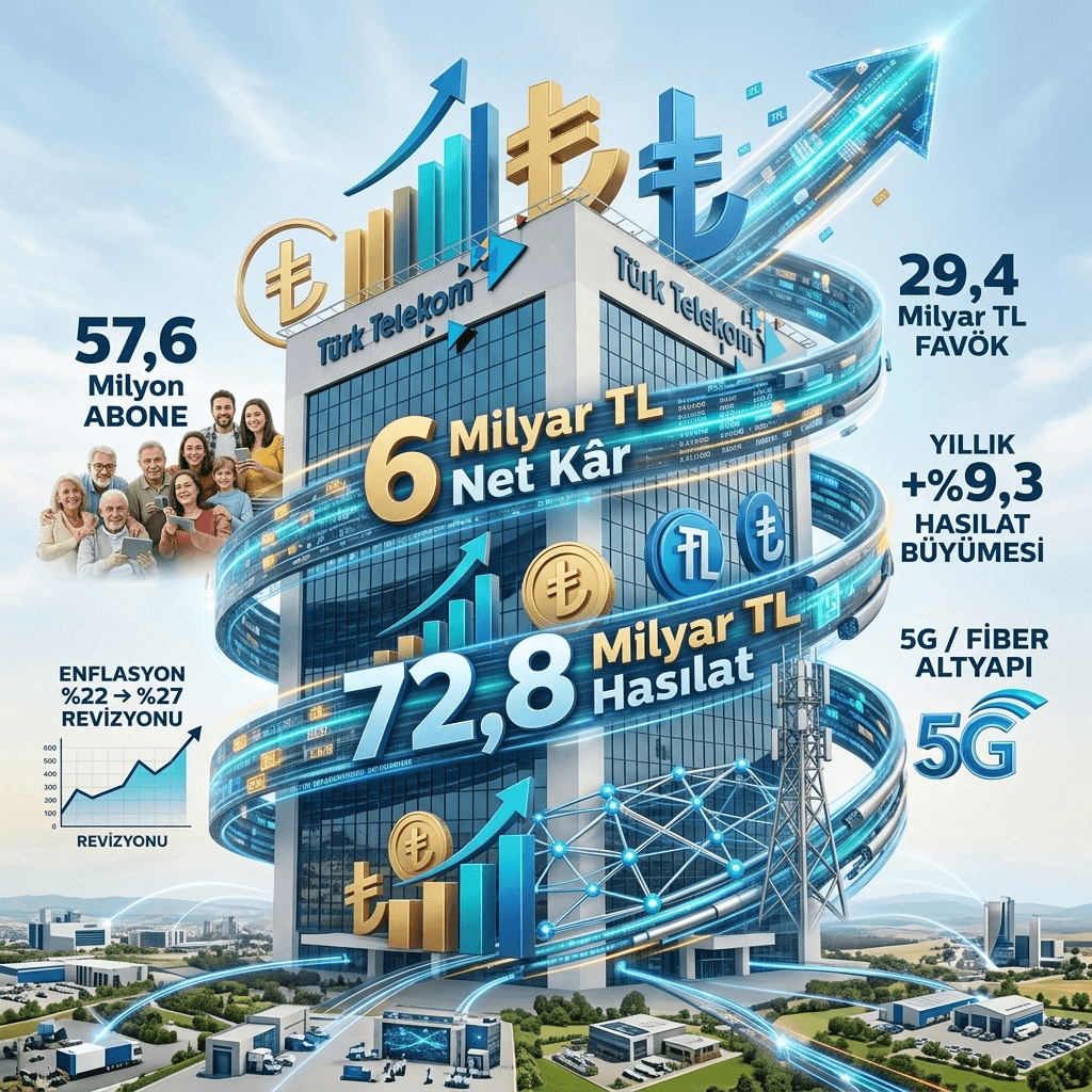 Türk Telekom'dan Beklentileri Aşan Bilanço: 2026 İkinci Çeyrekte 6 Milyar TL Net Kâr, Hasılat 72,8 Milyar TL'ye Ulaştı