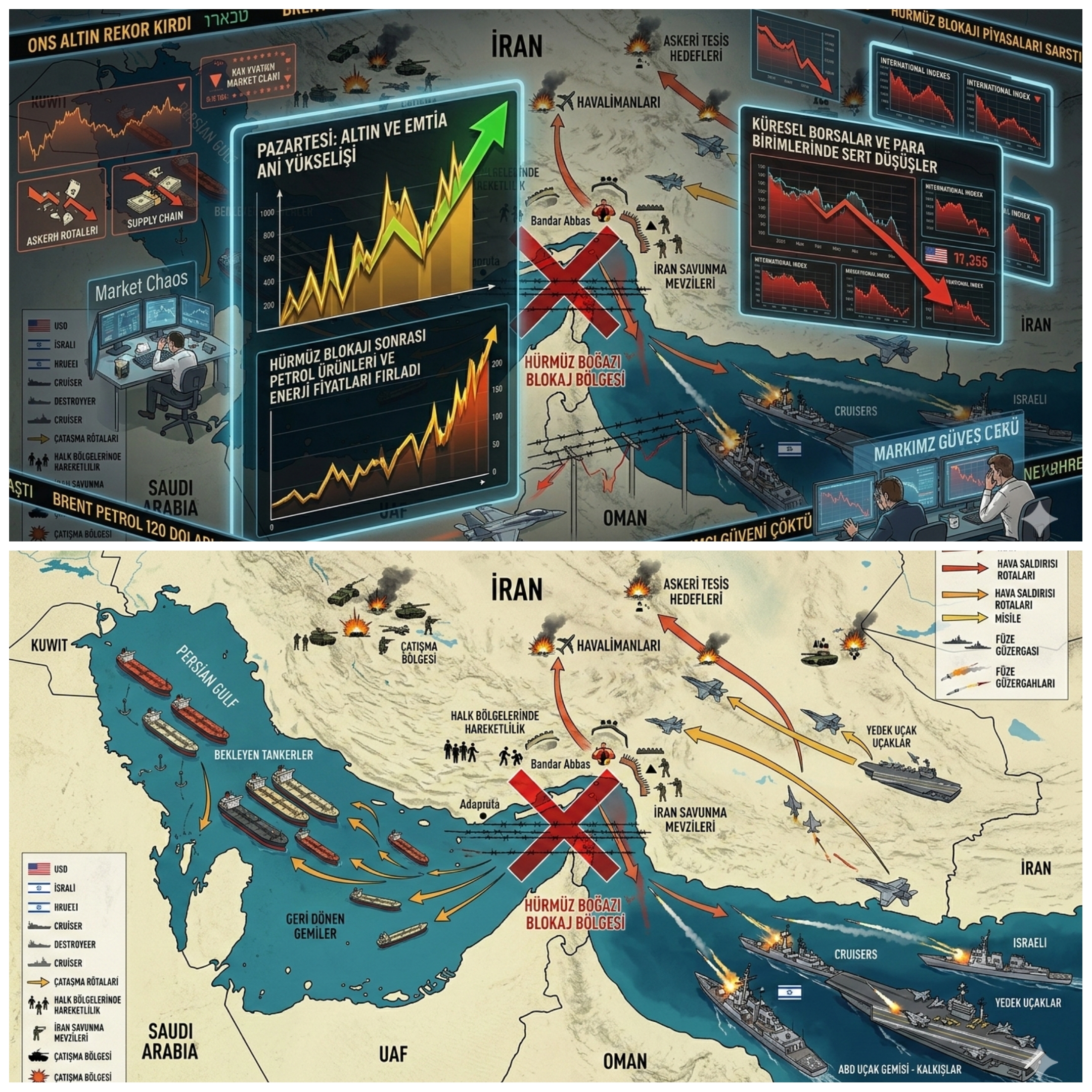 ABD-İran Gerilimi Küresel Piyasaları Sarsıyor: Altın Yükseliyor, Hürmüz Boğazı Petrolü Etkiliyor