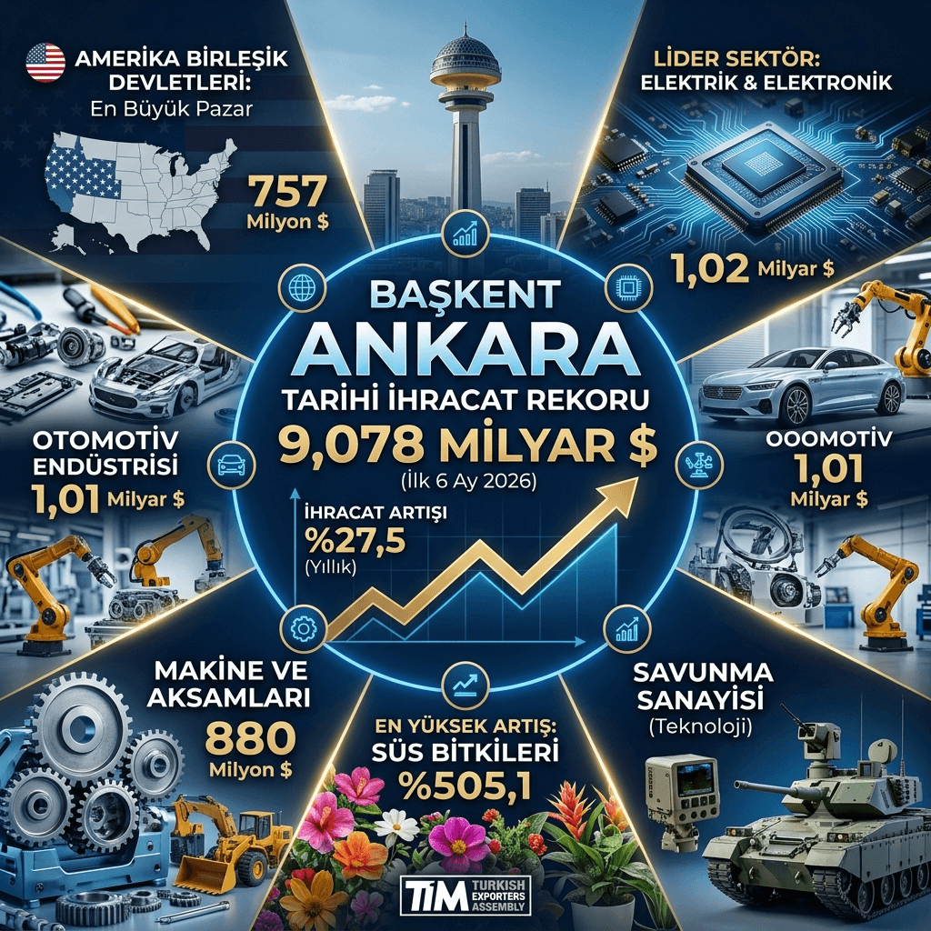 Ankara’dan Tarihi İhracat Rekoru: İlk 6 Ayda 9,1 Milyar Doları Aşarak Zirveye Ulaştı