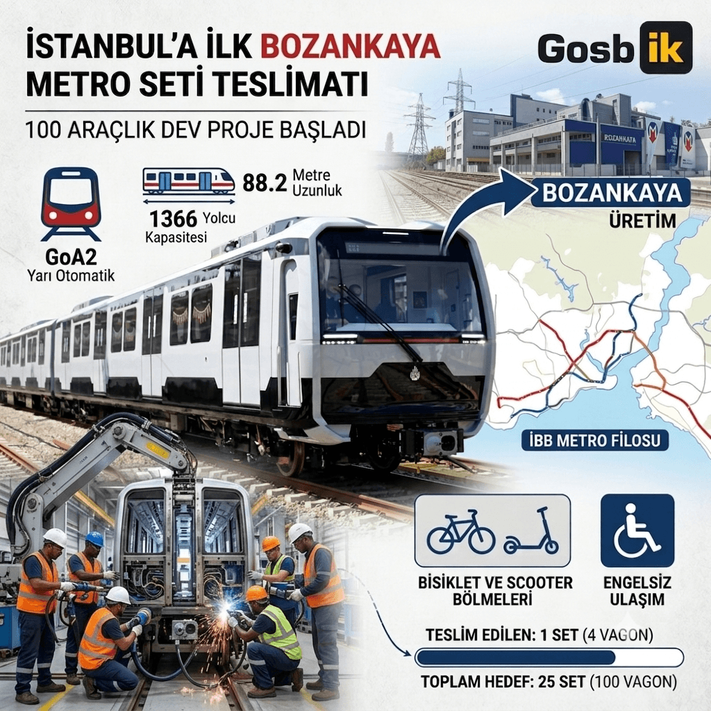 Bozankaya’dan İstanbul’a 100 Metro Aracı: İlk Set Teslim Edildi, 1366 Yolcu Taşıyacak