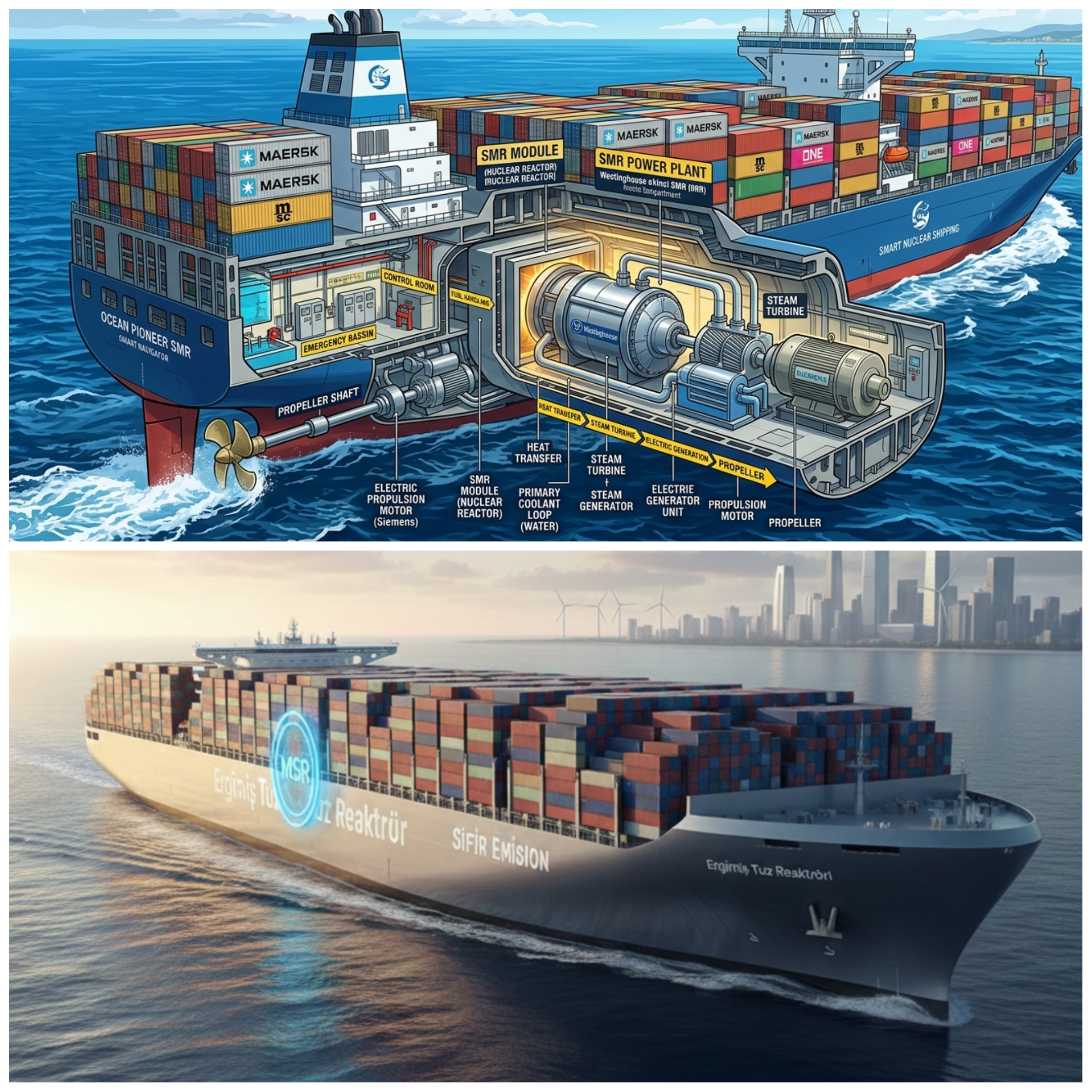 Dünyanın İlk Nükleer Enerjili 16.000 TEU Kapasiteli Ticari Konteyner Gemisi HD Hyundai ve ABD Ortaklığıyla Geliyor