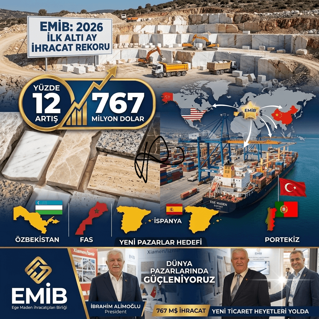 Egeli Madencilerden İhracatta Çifte Başarı! İlk 6 Ayda 767 Milyon Dolar, Yeni Hedef 4 Ülkede Büyüme