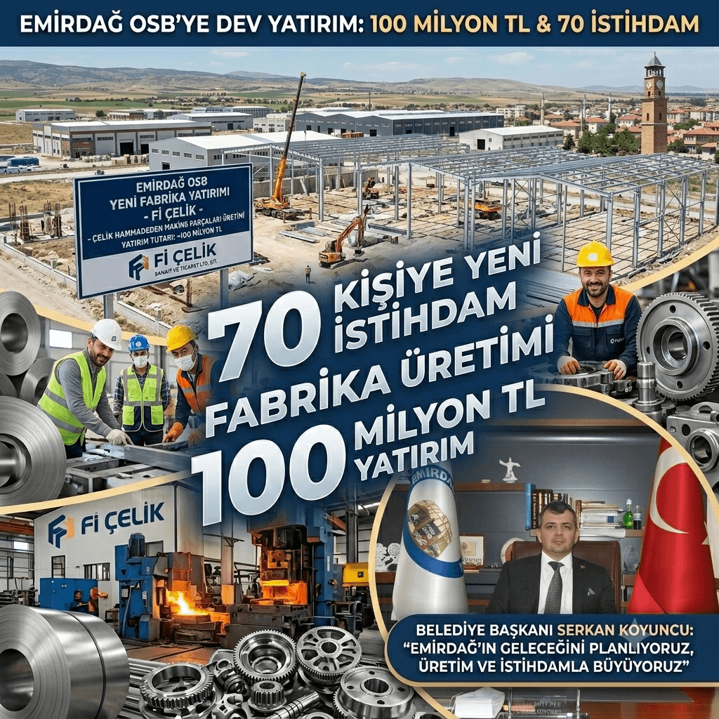 Emirdağ OSB’ye 100 Milyon TL’lik Dev Yatırım! 70 Kişiye Yeni İstihdam Sağlanacak