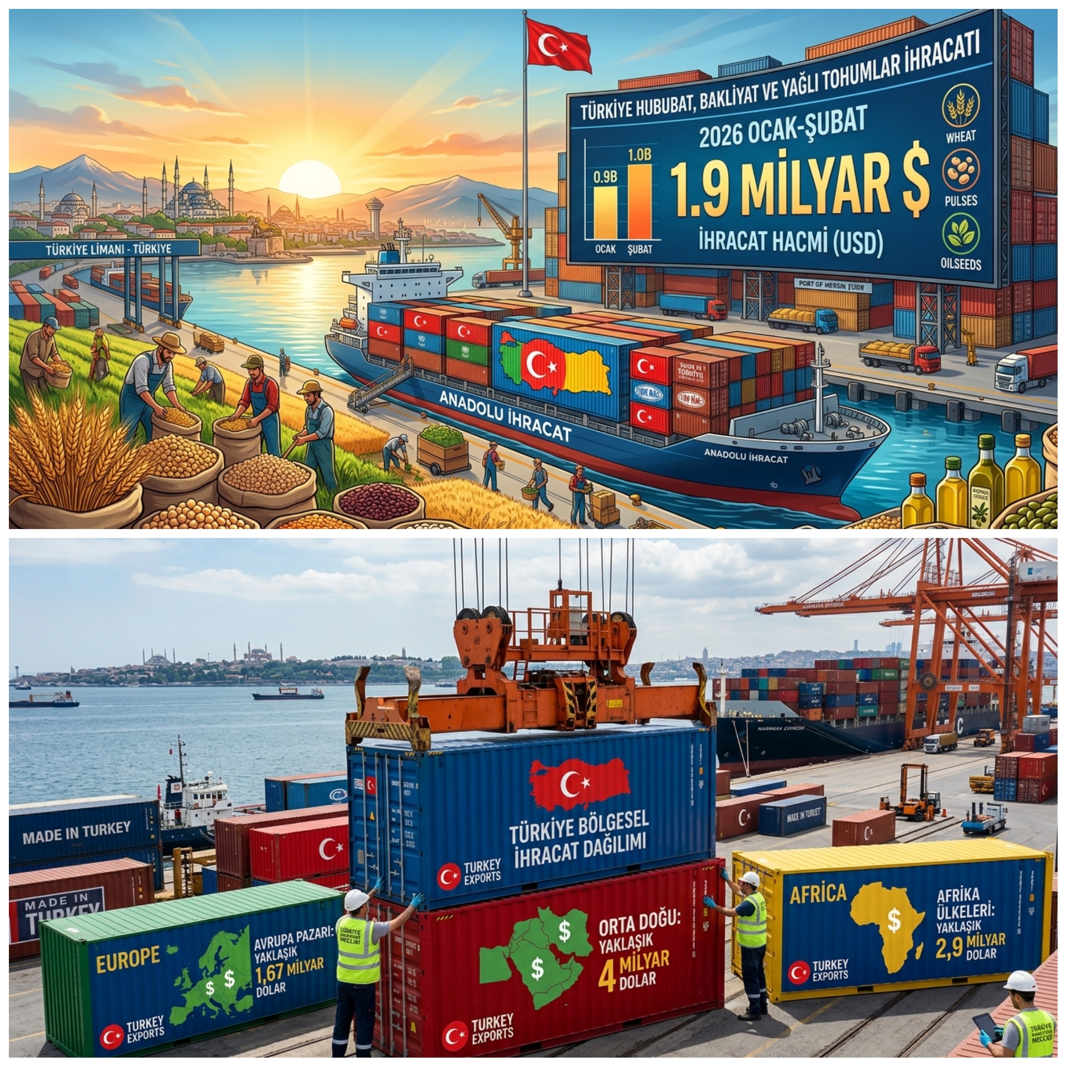 Hububat ve Bakliyat İhracatı 1,9 Milyar Dolara Ulaştı: Ayçiçek Yağı Zirvede