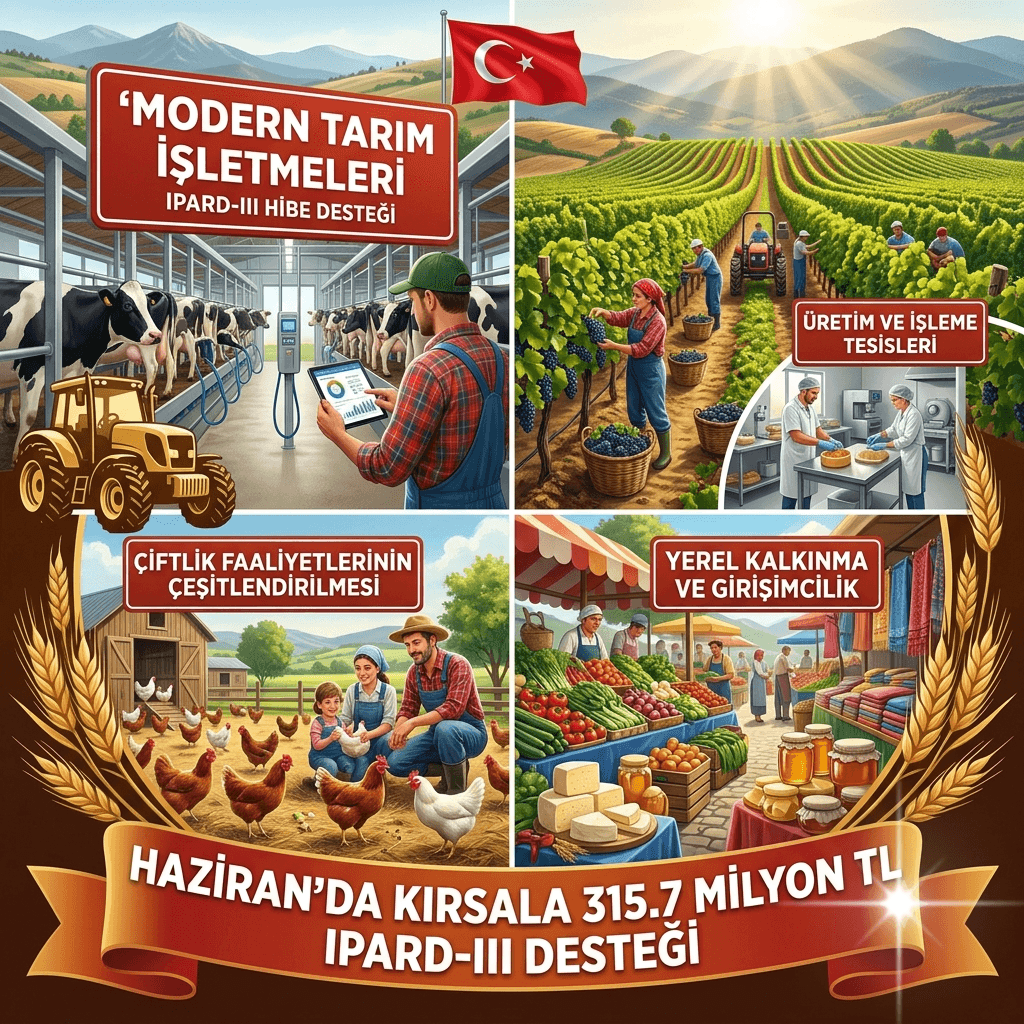 IPARD-III Haziran Desteği Hesaplarda! Kırsala 315,7 Milyon TL Hibe, Yerinde Kalkınmaya Güçlü Destek