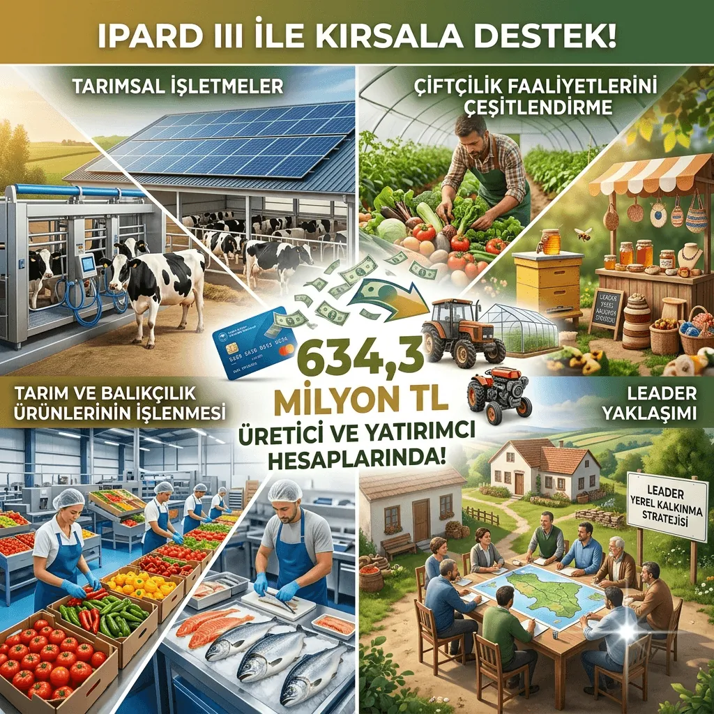 IPARD III'le Üreticiye 634,3 Milyon TL Hibe Desteği! Temmuz Ödemeleri Hesaplara Yatırıldı