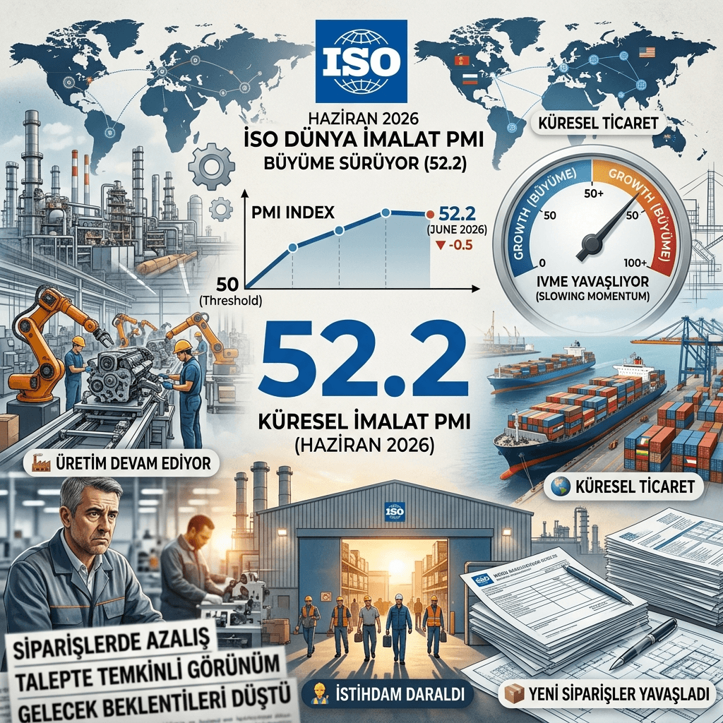 İSO Dünya İmalat PMI Raporu Açıklandı! Küresel Sanayide Büyüme Sürüyor, İvme Yavaşlıyor