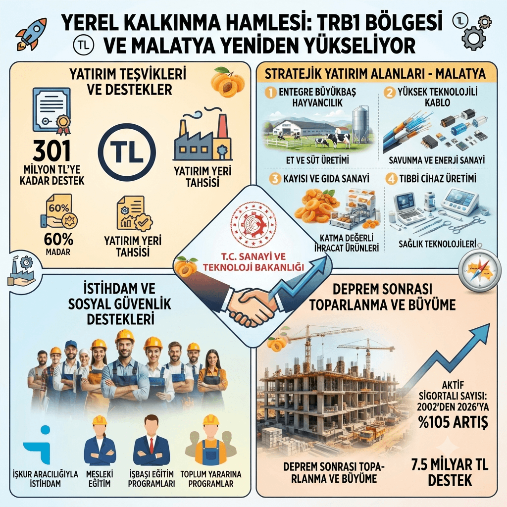 Malatya İçin Dev Kalkınma Hamlesi: 301 Milyon TL'ye Kadar Teşvik, 7,5 Milyar TL Destek ve Yeni Yatırım Dönemi