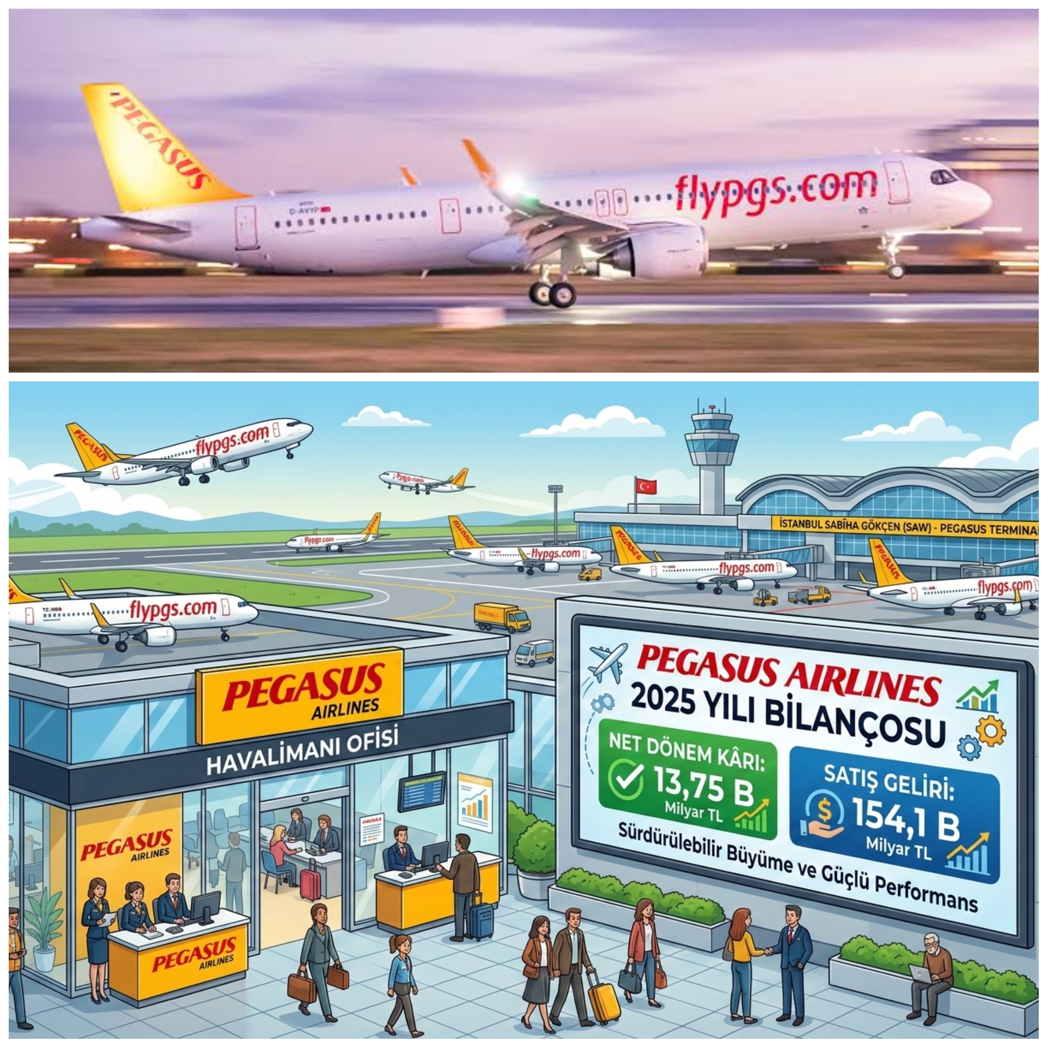 Pegasus 2025 Bilançosunu Açıkladı: Satış Gelirleri 154 Milyar TL’yi Aştı, Net Kâr 13,75 Milyar TL