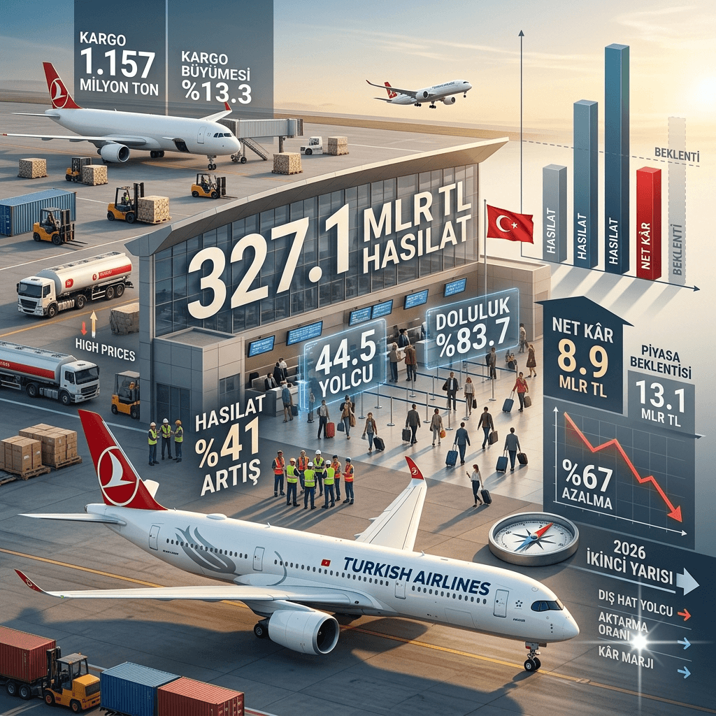 THY'nin Net Kârı Beklentinin Altında Kaldı! Hasılat 327,1 Milyar TL'ye Ulaştı