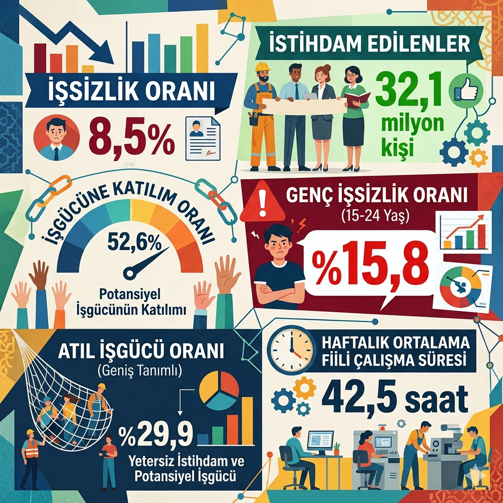 Şubat 2026 İşsizlik Verileri Açıklandı: İşsizlik %8,5’e Yükseldi, Genç İşsizlikte Dikkat Çeken Artış