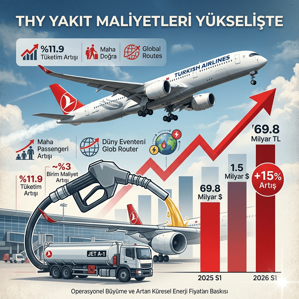 THY’de İlk Çeyrek Yakıt Harcaması Uçtu; Giderler %15 Arttı, 69,8 Milyar TL’ye Ulaştı!