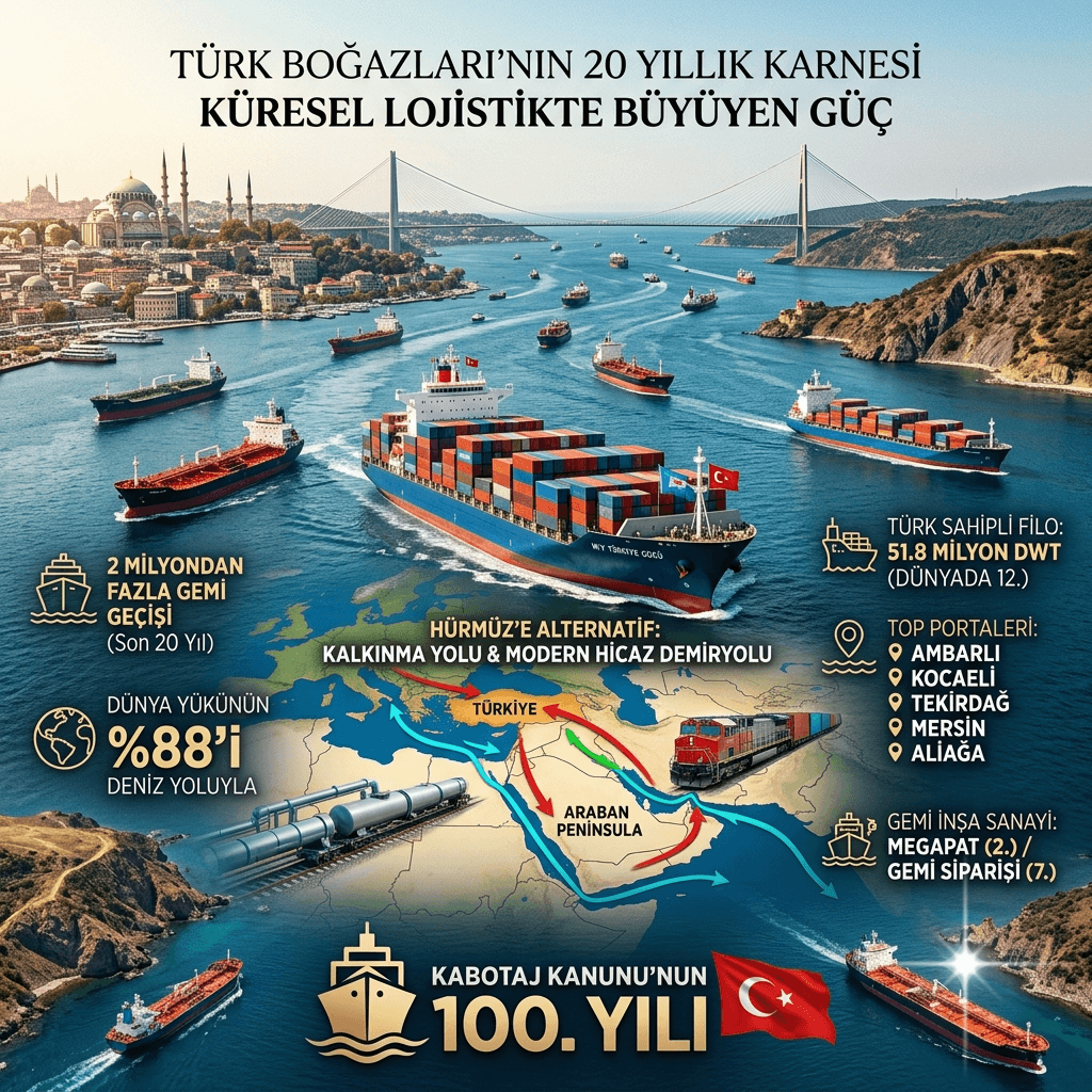 Türk Boğazlarında 20 Yılda 2 Milyon Gemi Geçti! Türkiye Küresel Lojistiğin Merkezinde