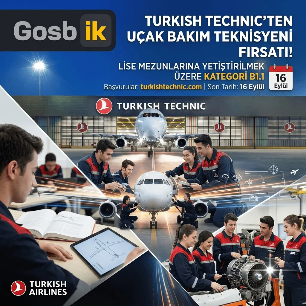 Turkish Technic’ten Büyük İş Fırsatı! Lise Mezunlarına Uçak Bakım Teknisyeni Olma Şansı: Başvurular 16 Eylül’de Sona Eriyor