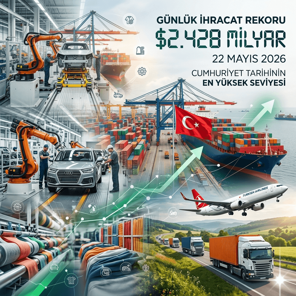 Türkiye’den Tarihi Rekor! Günlük İhracat İlk Kez 2,4 Milyar Doları Aştı