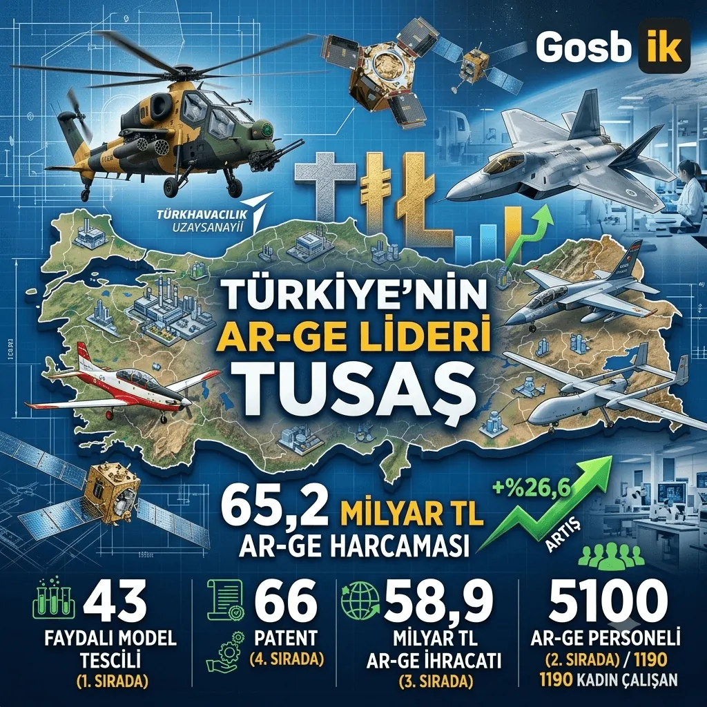 TUSAŞ’tan Rekor AR-GE Yatırımı! 65,2 Milyar Liralık Harcamayla Türkiye’nin Zirvesine Yerleşti