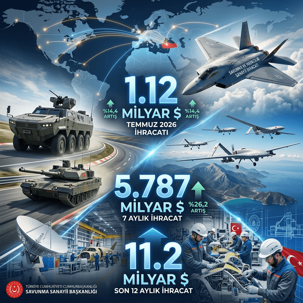Savunma Sanayi İhracatında Rekor Yükseliş! 7 Ayda 5,8 Milyar Dolar, Son 12 Ayda 11,2 Milyar Dolar
