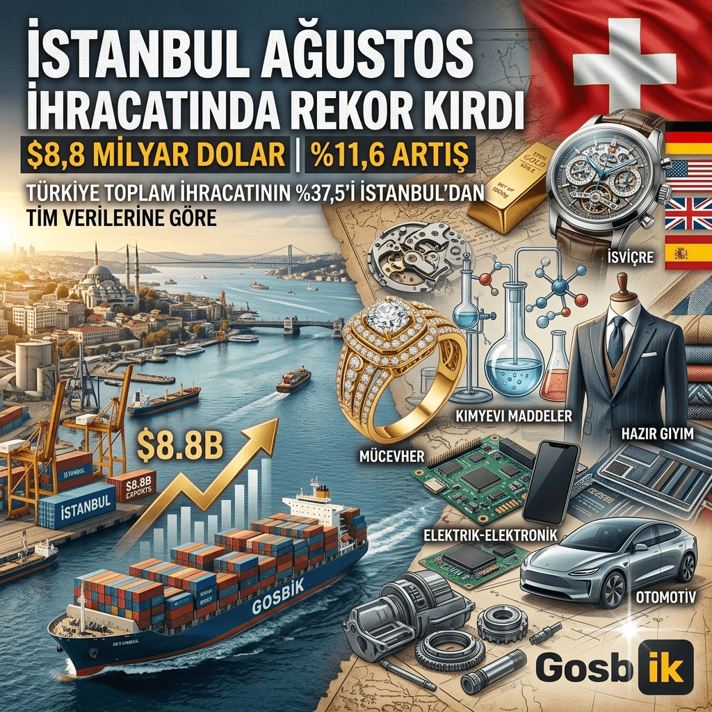 İstanbul ihracatta rekor kırdı: Ağustosta 8,8 milyar dolara ulaştı