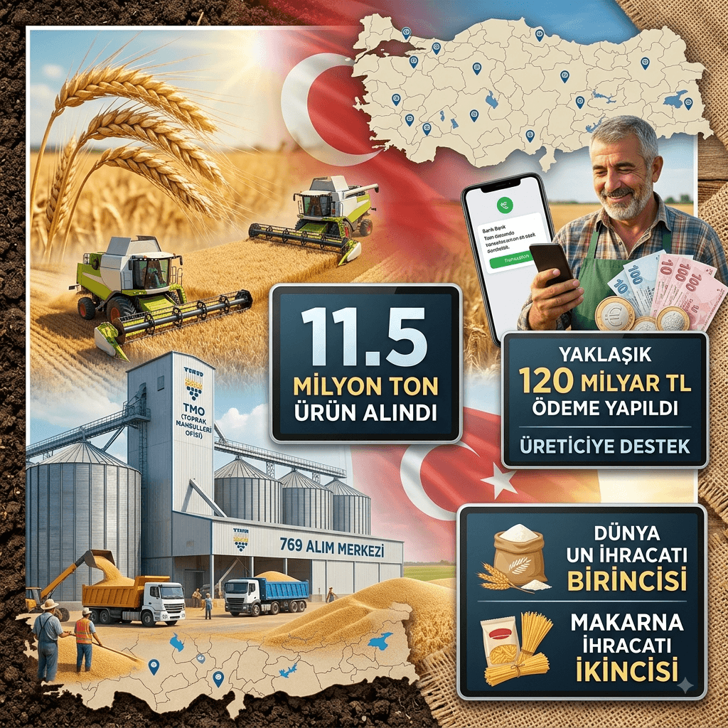 TMO'dan Üreticiye 120 Milyar TL Ödeme: 11,5 Milyon Ton Hububat Alındı