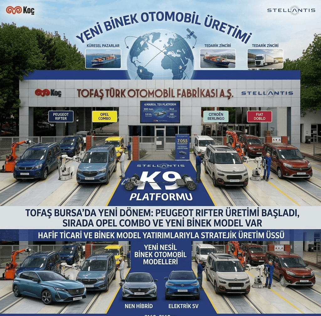 Tofaş Bursa’da Vites Yükseltti: Peugeot Rifter Üretimi Başladı, Sırada Opel Combo ve Yeni Binek Otomobil Var